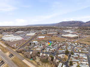 Bird's eye view of a mountain backdrop
