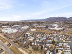 Aerial view of a mountainous background