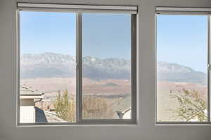 Detailed view of a mountainous background