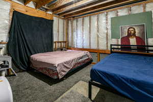 Bedroom featuring carpet