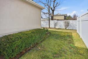 View of fenced backyard