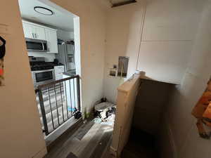 Interior space with wood finished floors