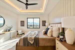 Bedroom featuring ceiling fan and recessed lighting