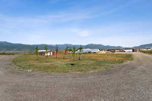 Mountain view with rural landscape