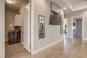 Hallway with baseboards