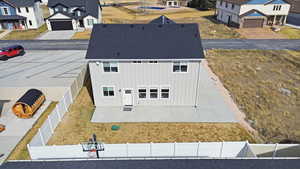 Aerial perspective of suburban area