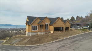 Property under construction with a mountain view