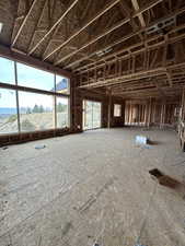 View of unfinished dining and kitchen