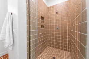 Bathroom with a shower stall