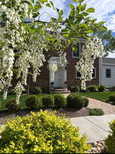 View of front of property with brick siding