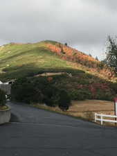 View of yard featuring a mountain view