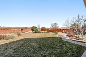 View of fenced backyard