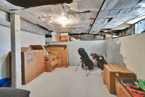 View of unfinished below grade area