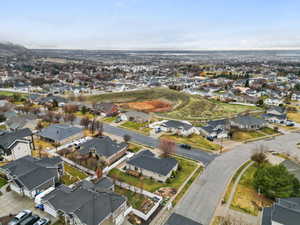 Aerial perspective of suburban area