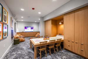 Dining room featuring recessed lighting and baseboards