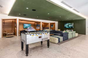 Playroom with wooden walls