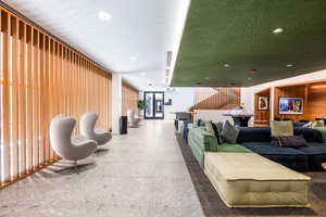 Common area with recessed lighting