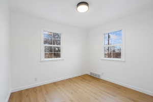 Spare room with light wood-style flooring and healthy amount of natural light