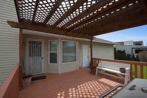 Wooden terrace over the deck