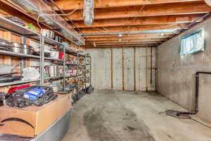 View of unfinished basement