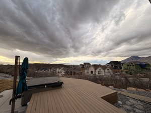 Dock featuring a residential view and a deck