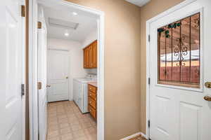 Laundry room and door to backyard