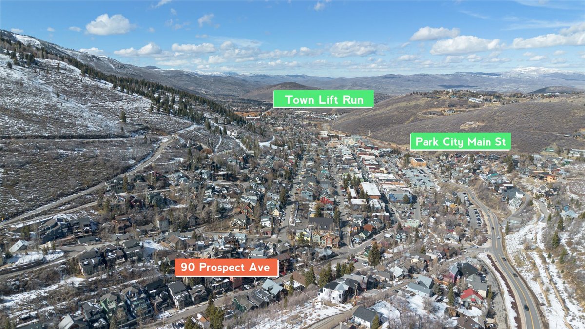 View of property location with mountains and nearby suburban area