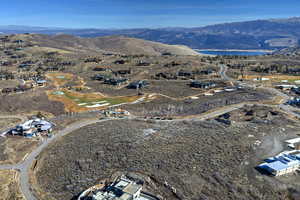 Drone / aerial view of a water and mountain view
