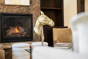 Detailed view of a fireplace