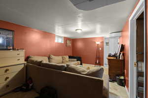 View of carpeted living area