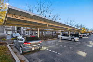 View of covered parking lot