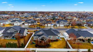 Aerial view of residential area