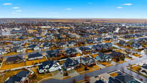 Aerial view of residential area