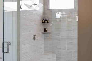 Bathroom with a shower stall