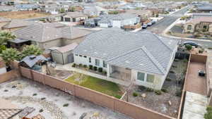 Aerial perspective of suburban area