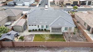 Aerial view of residential area