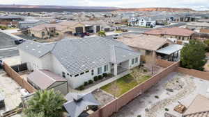 Aerial perspective of suburban area