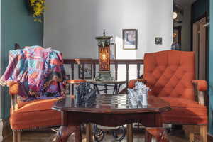 Living room featuring wood finished floors