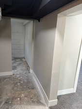 Finished basement with baseboards