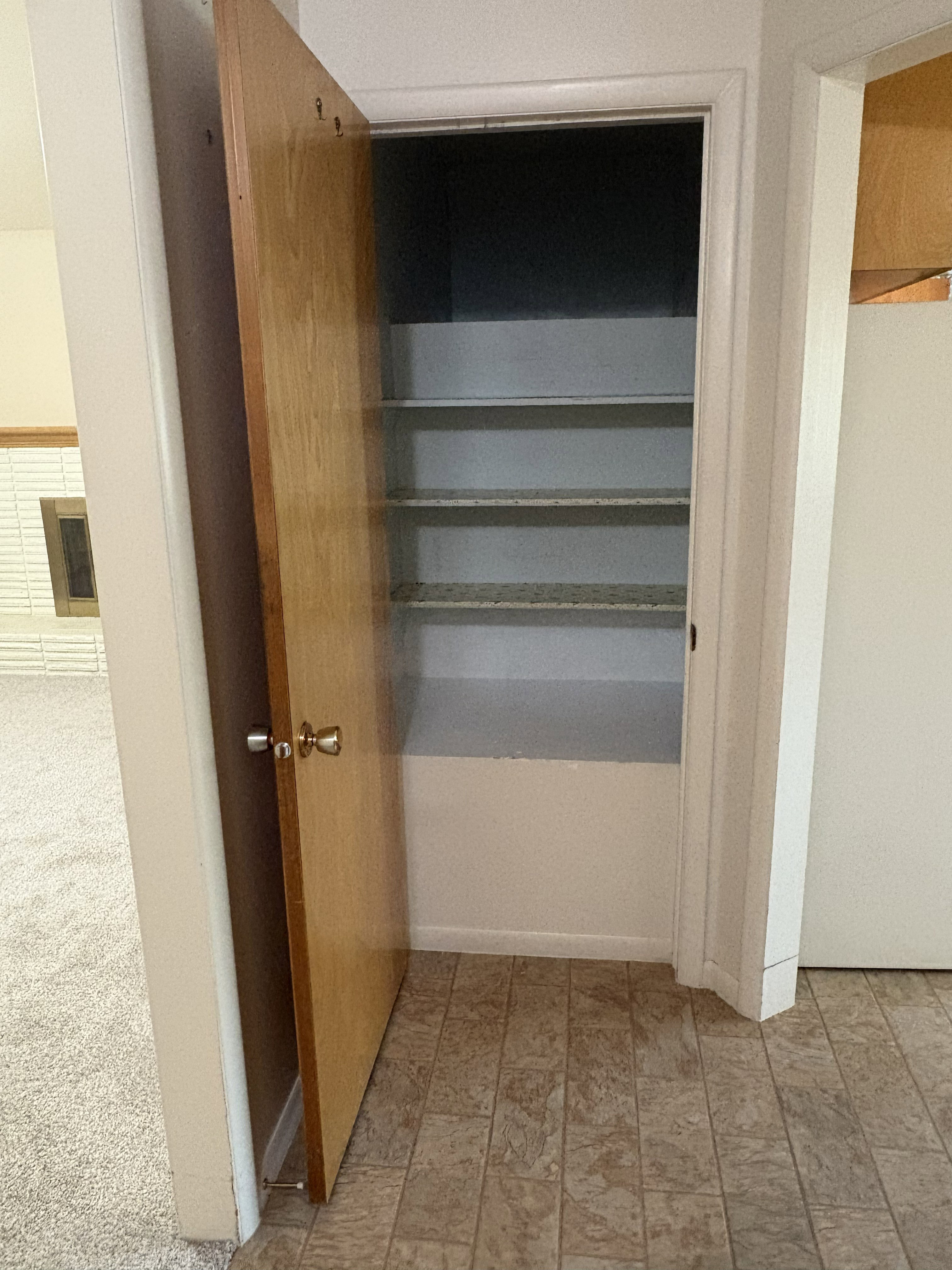Built-in shelving unit providing organized storage