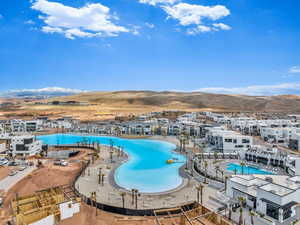 Bird's eye view of a mountain backdrop