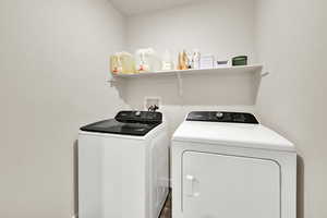 Laundry room featuring separate washer and dryer