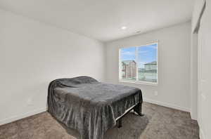 Bedroom featuring carpet floors and recessed lighting