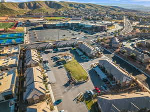 Aerial view of a mountainous background