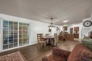 Dining room with light wood-style flooring