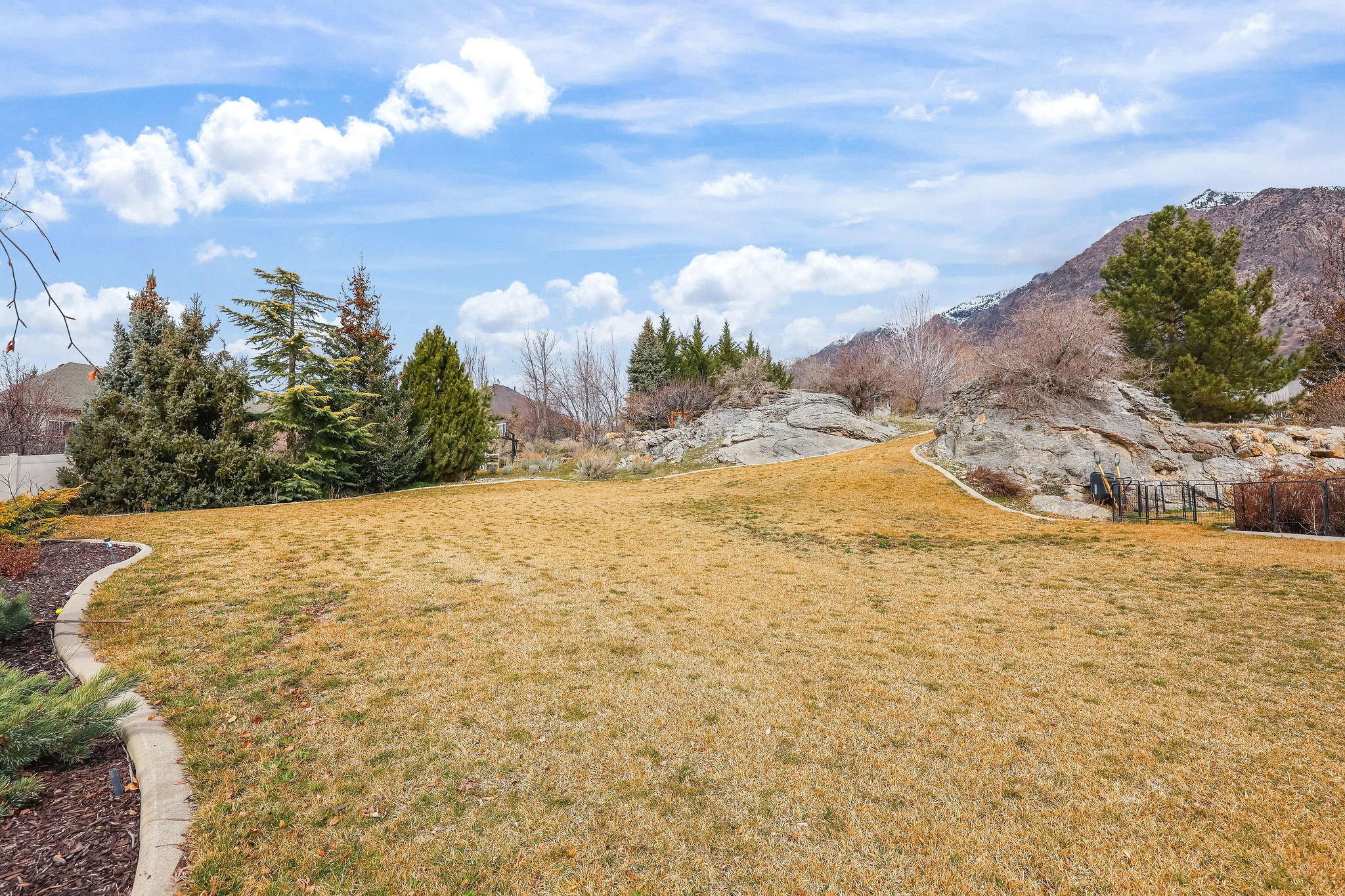 View of yard featuring a mountain view