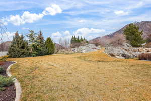 View of yard featuring a mountain view