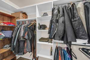 View of walk in closet