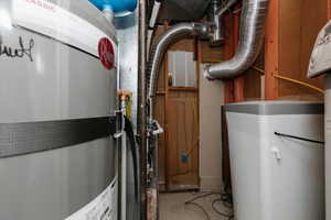 Utilities with strapped water heater