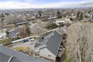 Aerial perspective of suburban area